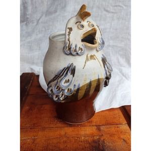 Vintage chicken Pottery pitcher,Kitchen Pottery